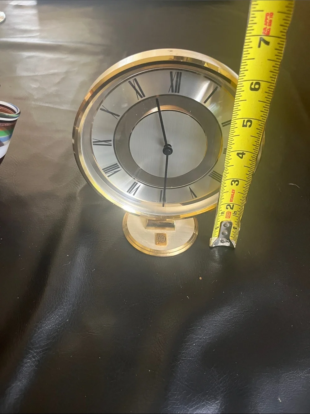 GE Gold-Tone Round Table Clock - Gold and Silver Accent